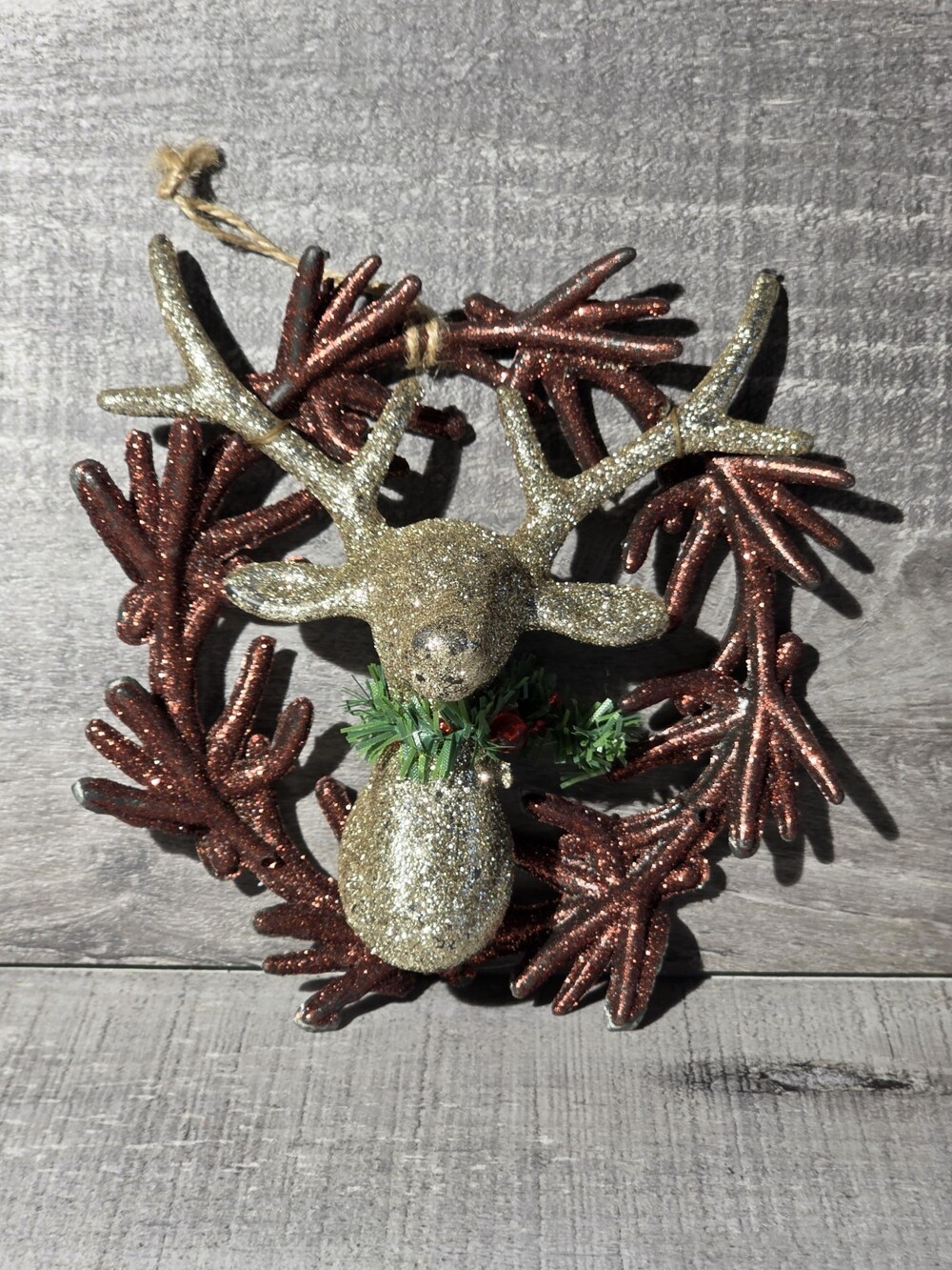 Christmas Tree Hanging Christmas Ornament Deer Glitter Wreath g67d